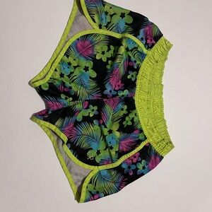 OP Kids Floral Print Shorts with Neon Accents